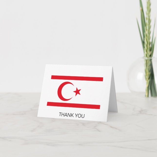 Northern Cyprus Flag Thank You Card (Front)