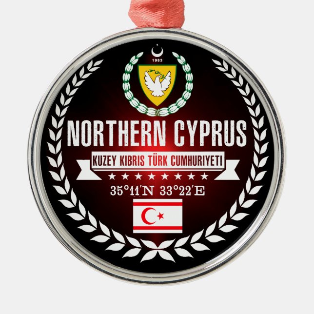 Northern Cyprus Metal Ornament (Front)