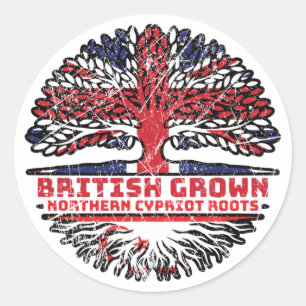Northern Cyprus Northern Cypriot British UK Tree Classic Round Sticker