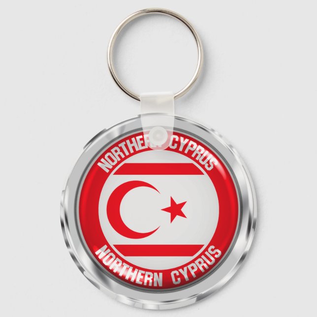 Northern Cyprus Round Emblem Key Ring (Front)