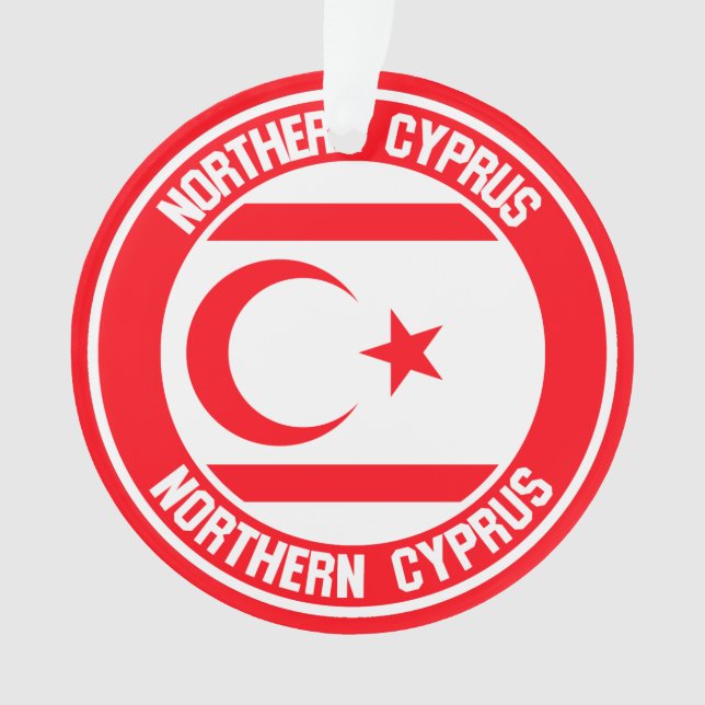 Northern Cyprus Round Emblem Ornament (Front)