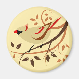 Northern Female Cardinal Bird Magnets