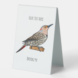 Northern flicker bird cartoon illustration