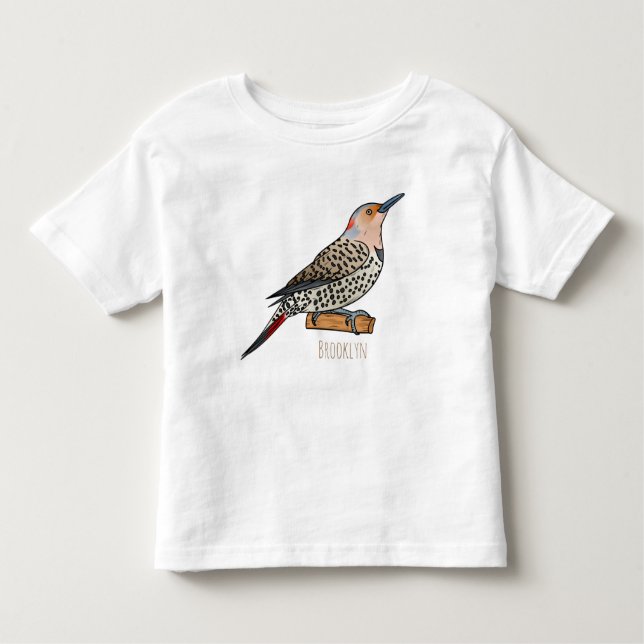 Northern flicker bird cartoon illustration  toddler T-Shirt (Front)