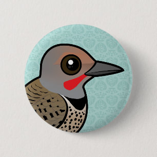 Northern Flicker (red-shafted) 6 Cm Round Badge