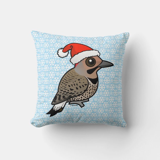 Northern Flicker Santa Claus (yellow shafted) Cushion (Front)