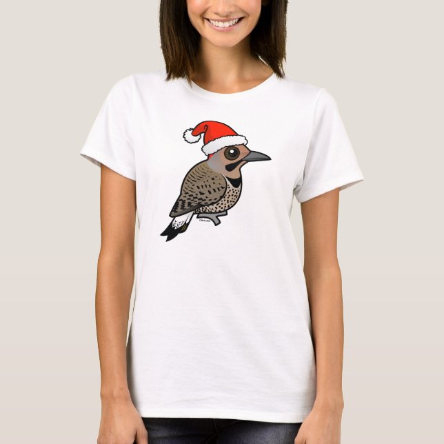Northern Flicker Santa Claus (yellow shafted) T-Shirt (Front)