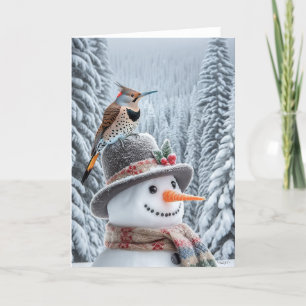 NORTHERN FLICKER SNOWMAN - WINTER WONDERLAND HOLIDAY CARD
