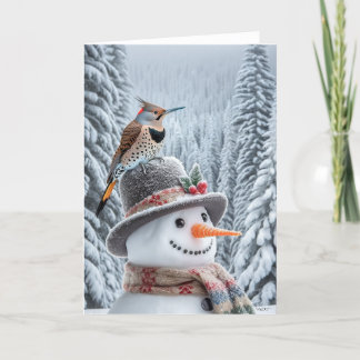 NORTHERN FLICKER SNOWMAN - WINTER WONDERLAND HOLIDAY CARD
