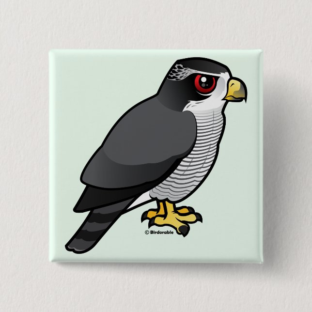Northern Goshawk 15 Cm Square Badge (Front)
