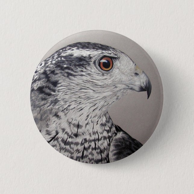 Northern Goshawk 6 Cm Round Badge (Front)