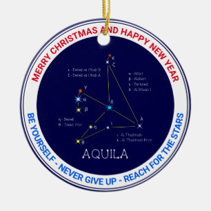 Northern Hemisphere Constellation Aquila Ceramic Ornament