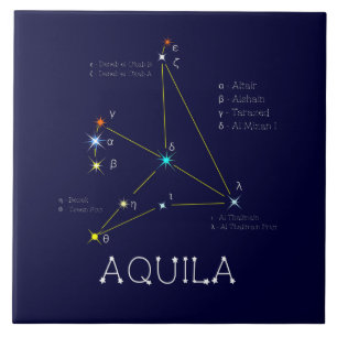 Northern Hemisphere Constellation Aquila Ceramic Tile
