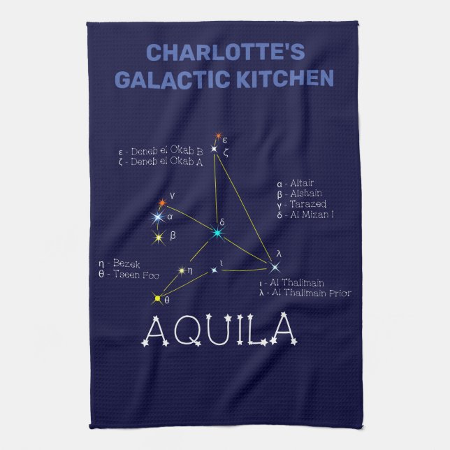 Northern Hemisphere Constellation Aquila Tea Towel (Vertical)
