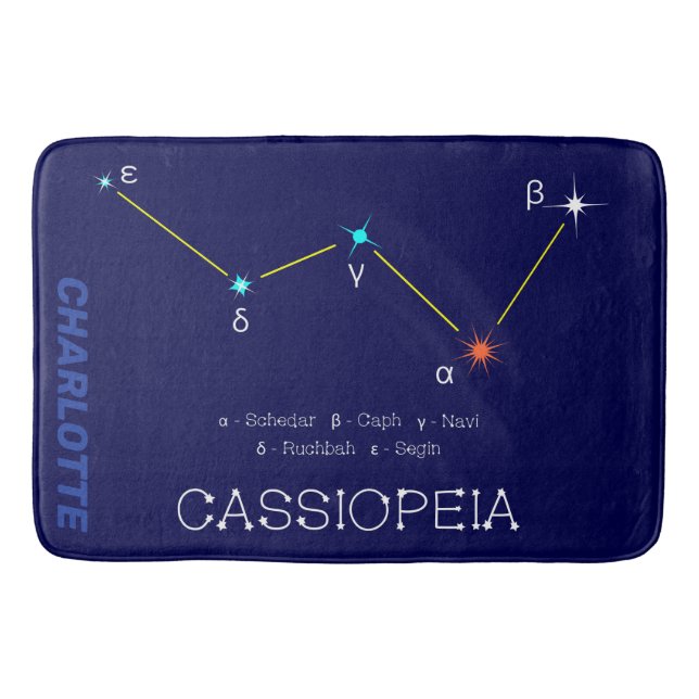 Northern Hemisphere Constellation Cassioipeia Bath Mat (Front)