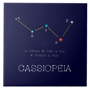 Northern Hemisphere Constellation Cassioipeia Ceramic Tile