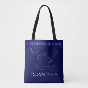Northern Hemisphere Constellation Cassioipeia Tote Bag