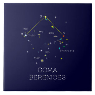 Northern Hemisphere Constellation Coma Berenices Ceramic Tile