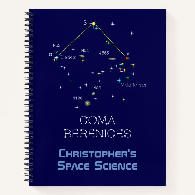 Northern Hemisphere Constellation Coma Berenices Notebook (Front)