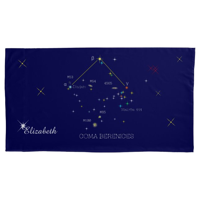 Northern Hemisphere Constellation Coma Berenices Pillowcase (Front)