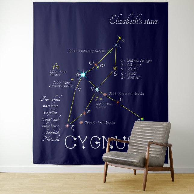 Northern Hemisphere Constellation Cygnus Tapestry (In Situ)