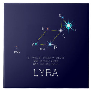 Northern Hemisphere Constellation Lyra Ceramic Tile