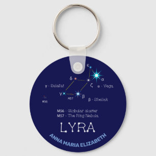 Northern Hemisphere Constellation Lyra Key Ring