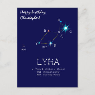 Northern Hemisphere Constellation Lyra Postcard
