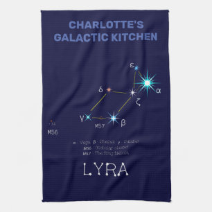 Northern Hemisphere Constellation Lyra Tea Towel