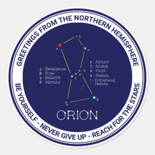 Northern Hemisphere Constellation Orion Classic Round Sticker