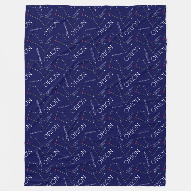 Northern Hemisphere Constellation Orion Fleece Blanket (Front)
