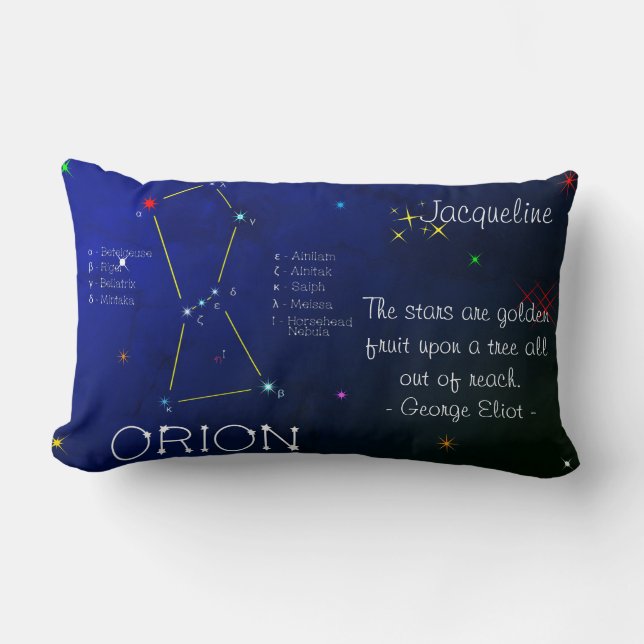 Northern Hemisphere Constellation Orion Lumbar Cushion (Front)