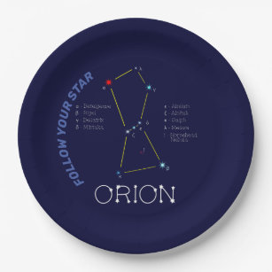 Northern Hemisphere Constellation Orion Paper Plate