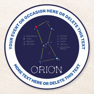 Northern Hemisphere Constellation Orion Round Paper Coaster