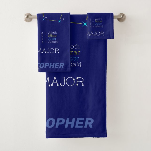 Northern Hemisphere Constellation Ursa Major Bath Towel Set (Insitu)
