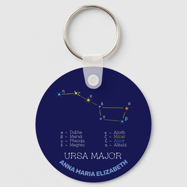 Northern Hemisphere Constellation Ursa Major Key Ring (Front)