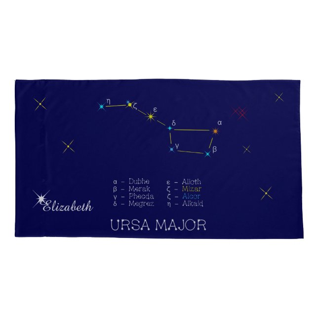 Northern Hemisphere Constellation Ursa Major Pillowcase (Back)