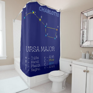 Northern Hemisphere Constellation Ursa Major Shower Curtain
