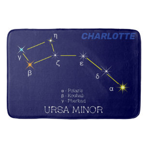 Northern Hemisphere Constellation Ursa Minor Bath Mat