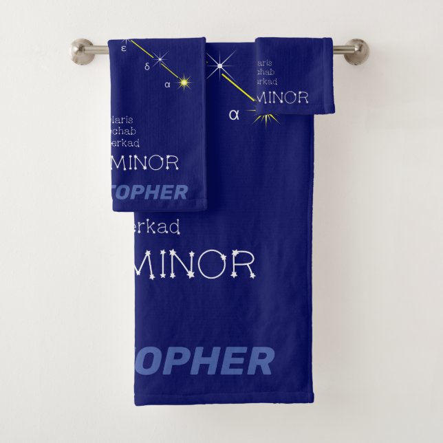 Northern Hemisphere Constellation Ursa Minor Bath Towel Set (Insitu)