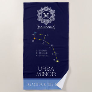 Northern Hemisphere Constellation Ursa Minor Beach Towel