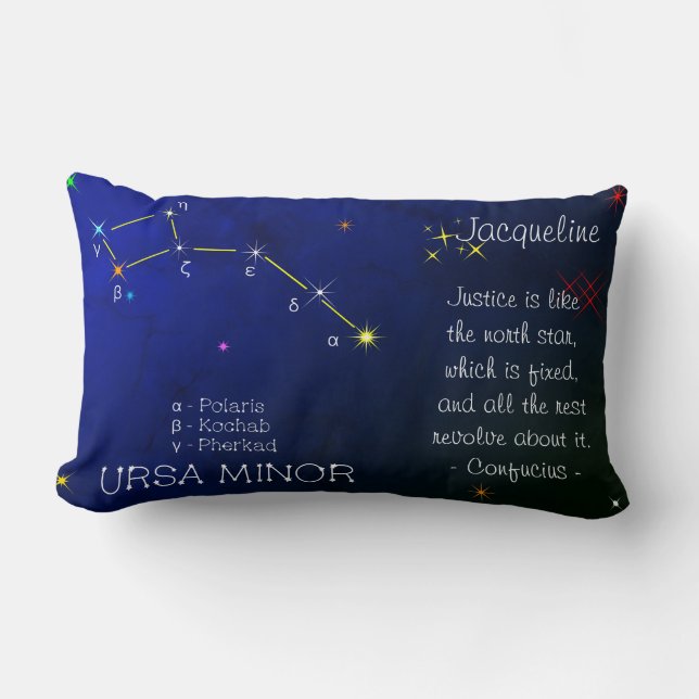 Northern Hemisphere Constellation Ursa Minor Lumbar Cushion (Front)