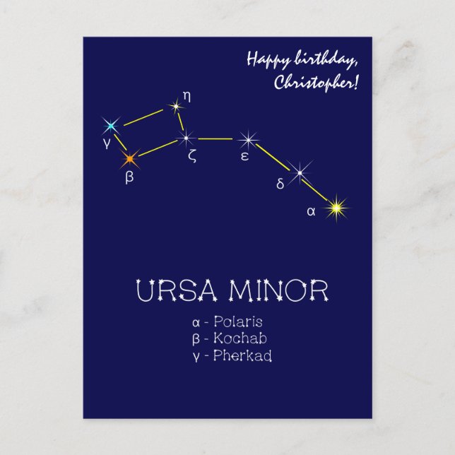 Northern Hemisphere Constellation Ursa Minor Postcard (Front)