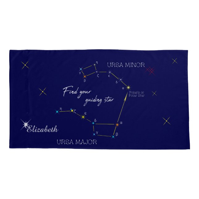 Northern Hemisphere Finding Polaris Star Pillowcase (Back)