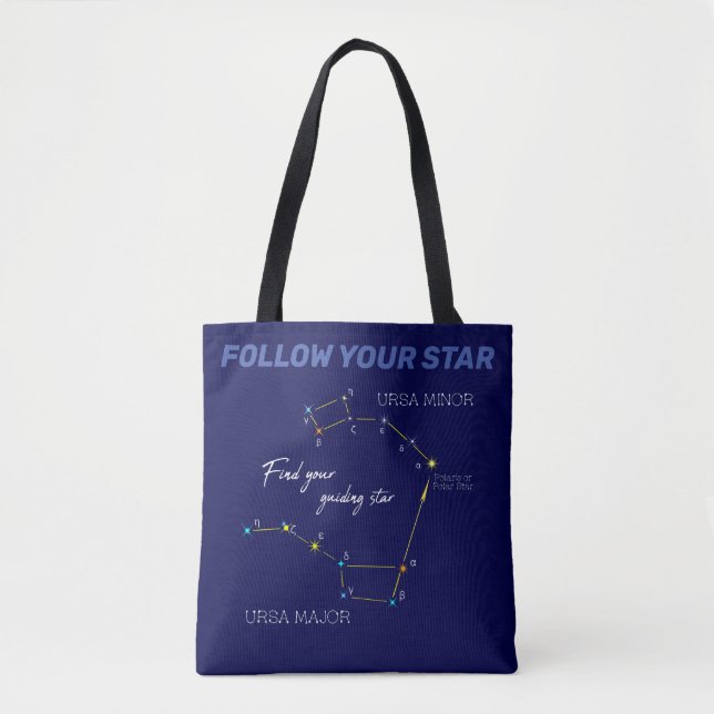 Northern Hemisphere Finding Polaris Star Tote Bag (Front)