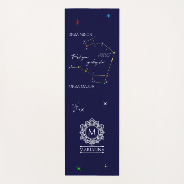 Northern Hemisphere Finding Polaris Star Yoga Mat (Front)