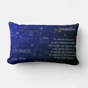 Northern Hemisphere Summer Triangle Stars Lumbar Cushion