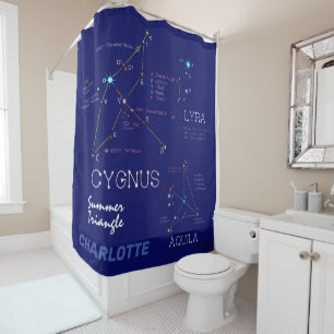Northern Hemisphere Summer Triangle Stars Shower Curtain