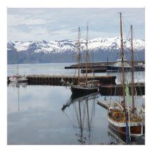 Northern Iceland Harbour Tall Ship Reflections