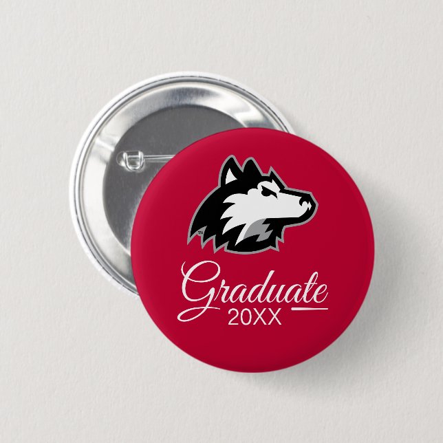 Northern Illinois Huskies | Graduation 6 Cm Round Badge (Front & Back)
